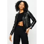 The Lante Black Leather Women Jacket