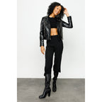 The Lante Black Leather Women Jacket