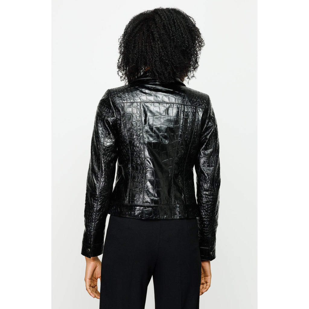 The Lante Black Leather Women Jacket