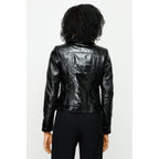 The Lante Black Leather Women Jacket