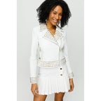 The Infanta White Leather Women Jacket