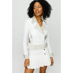 The Infanta White Leather Women Jacket