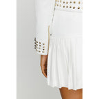 The Infanta White Leather Women Jacket