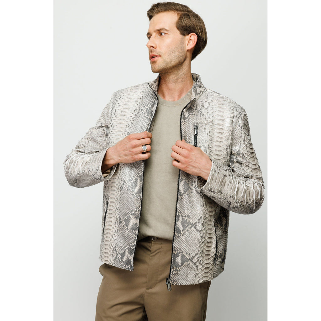 Vinci The-Boss Snake Natural Leather Men Jacket