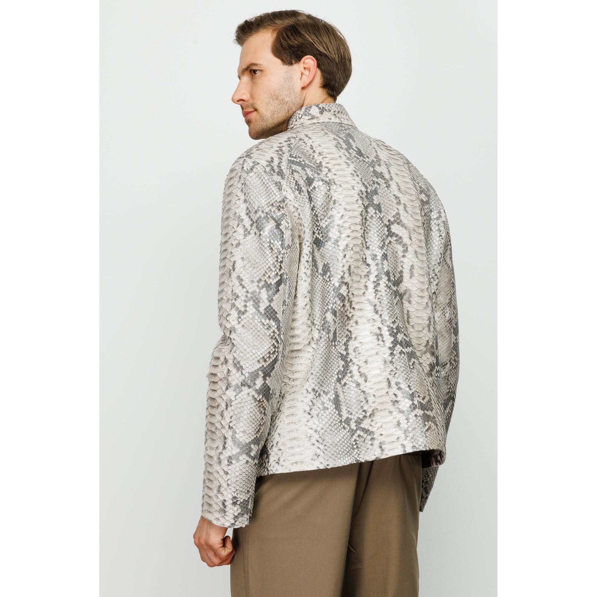 Vinci The-Boss Snake Natural Leather Men Jacket