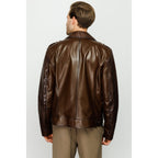 The Manteca Pythn Skin Brown Leather Men Jacket