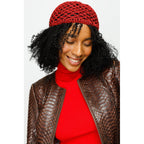 The Mekke Pythn Skin Brown Leather Women Jacket