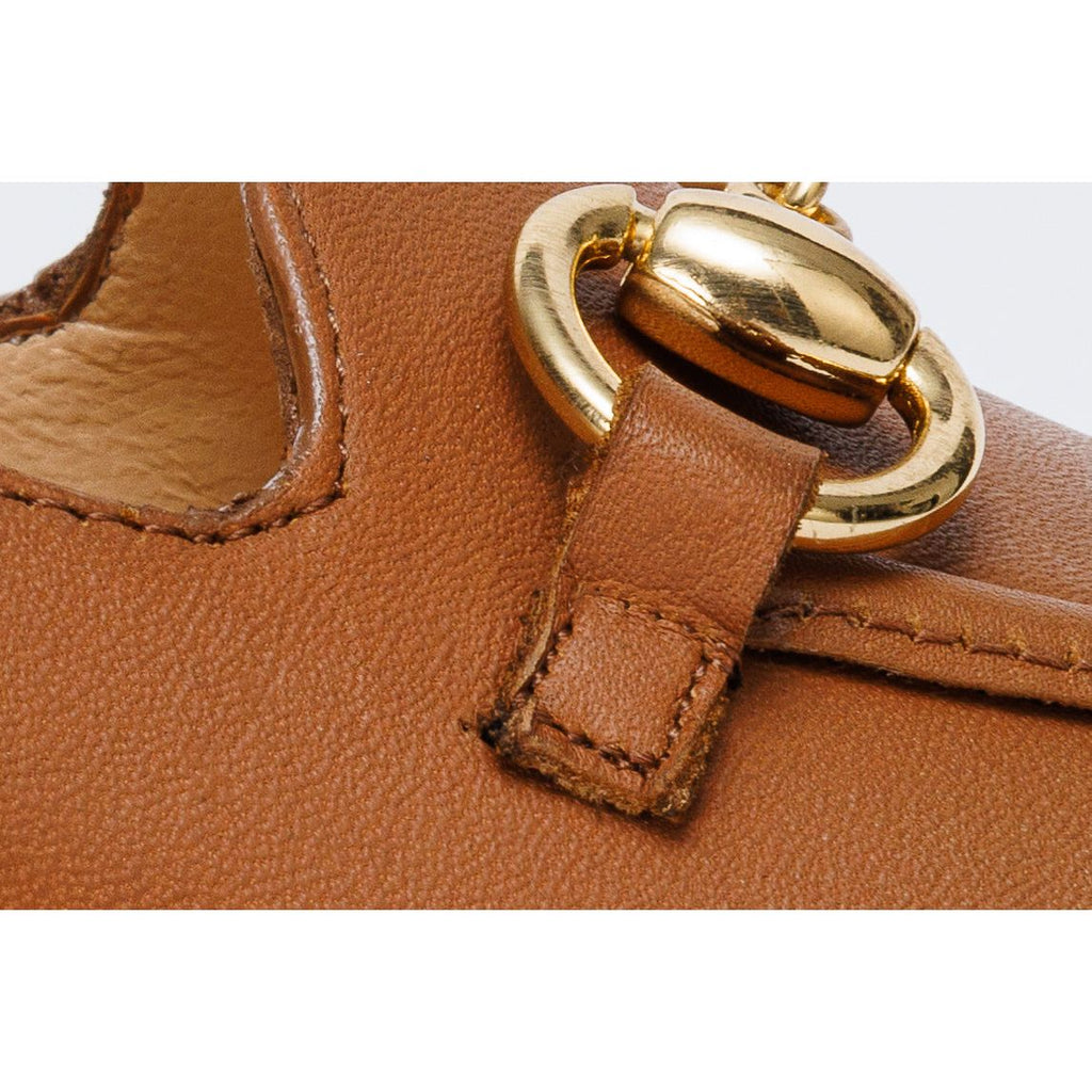 The Delhi Brown Leather Block Heel Pump Women Shoe