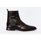 The Boss Brown Pythn Snk Zip-Up Leather Men Boot Limited Edition