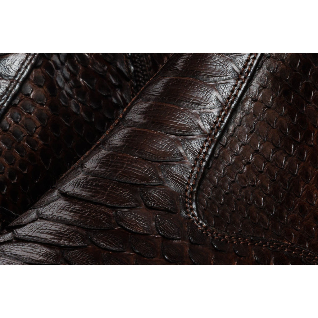 The Boss Brown Pythn Snk Zip-Up Leather Men Boot Limited Edition
