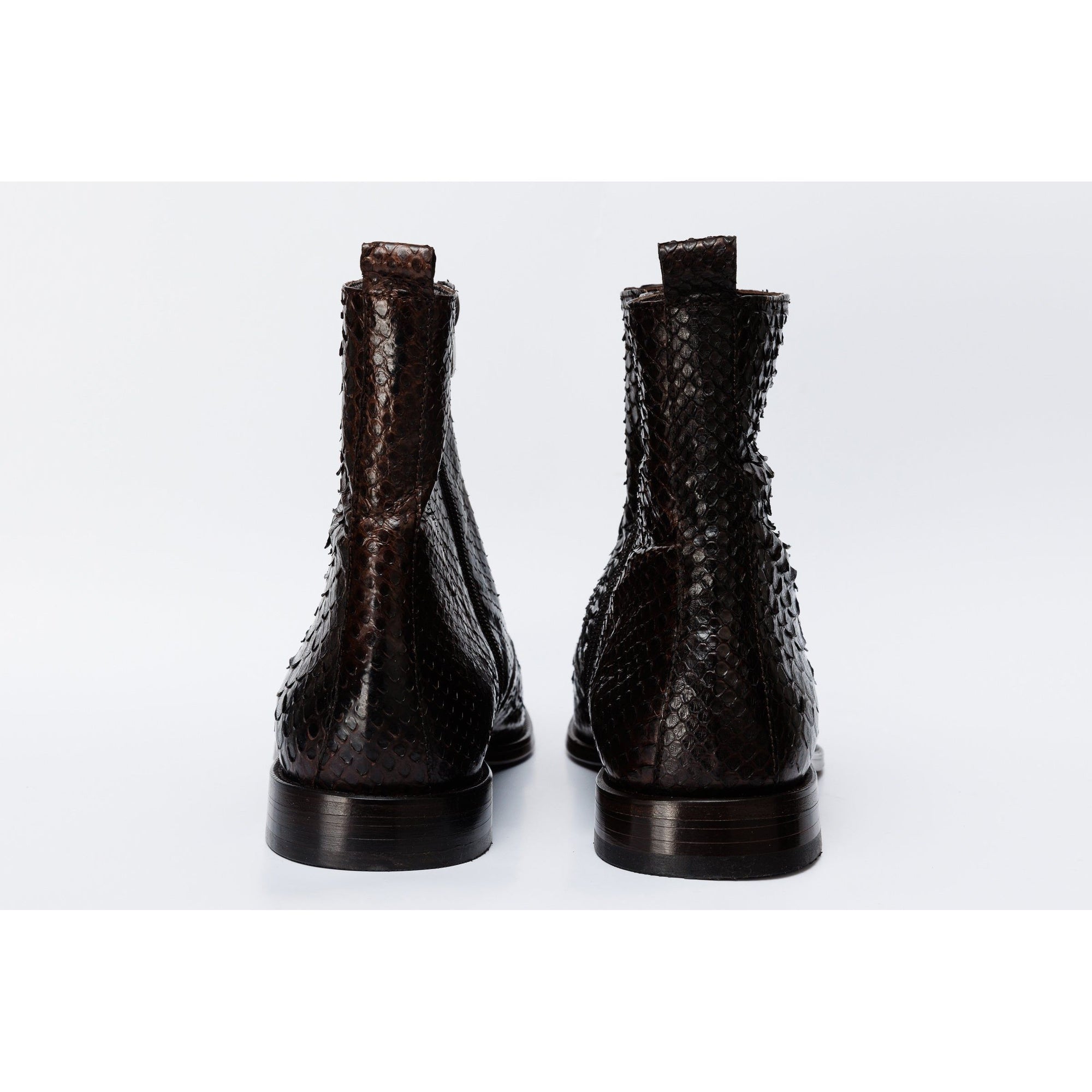 The Boss Brown Pythn Snk Zip-Up Leather Men Boot Limited Edition