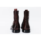 The Boss Burgundy Pythn Snk Zip-Up Leather Men Boot Limited Edition