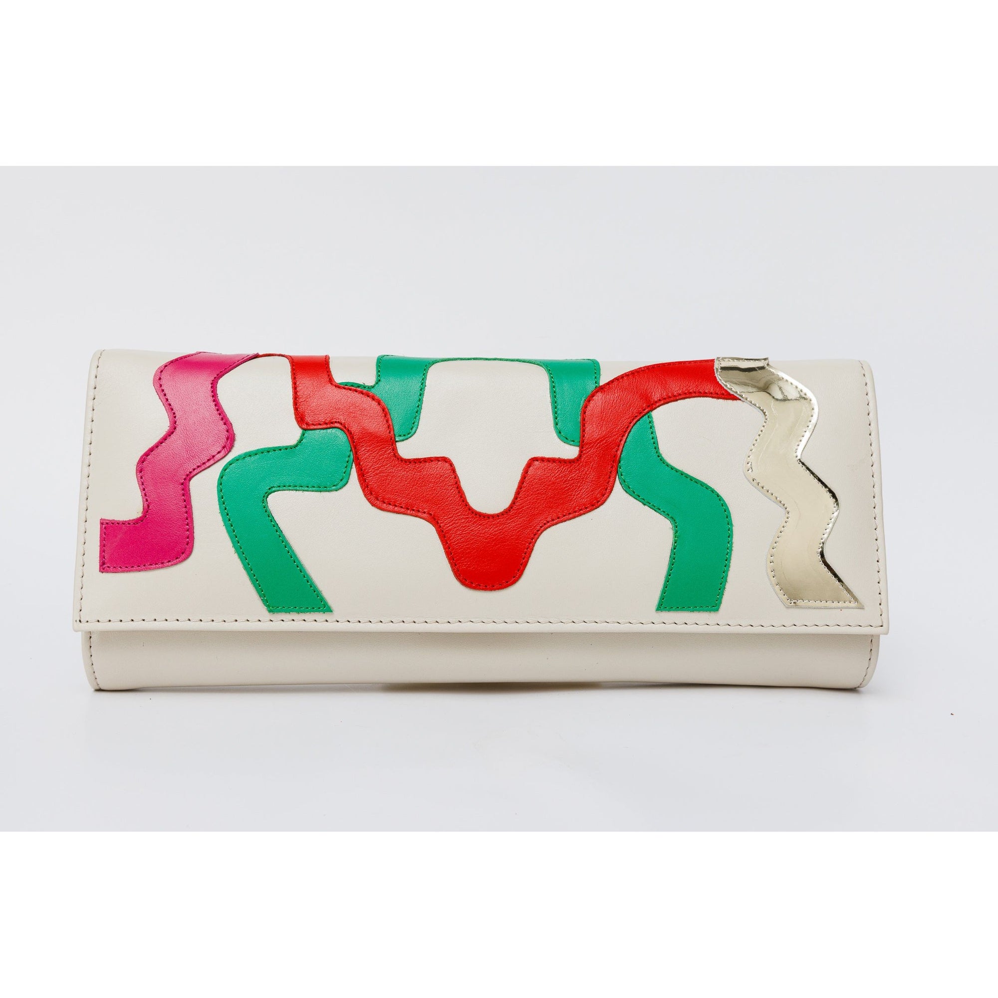 The Tario Cream Leather Clutch