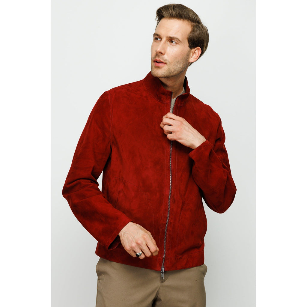 The Alba Burgundy Leather Men Jacket
