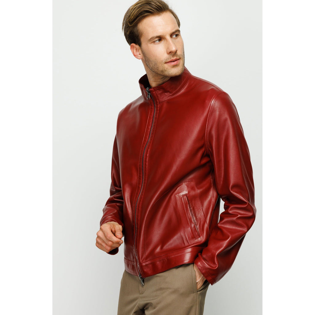 The Del Rio Burgundy Leather Men Jacket