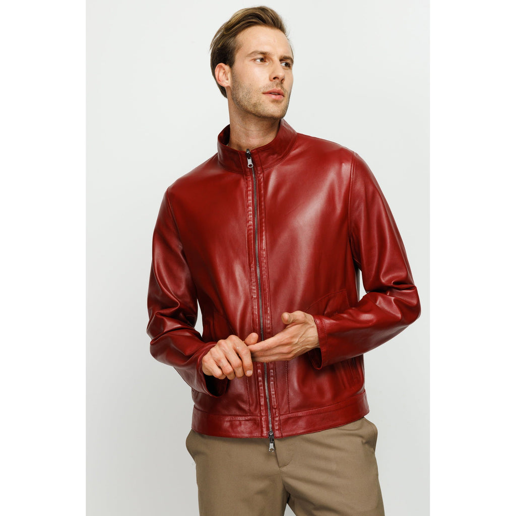 The Del Rio Burgundy Leather Men Jacket