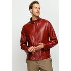 The Del Rio Burgundy Leather Men Jacket