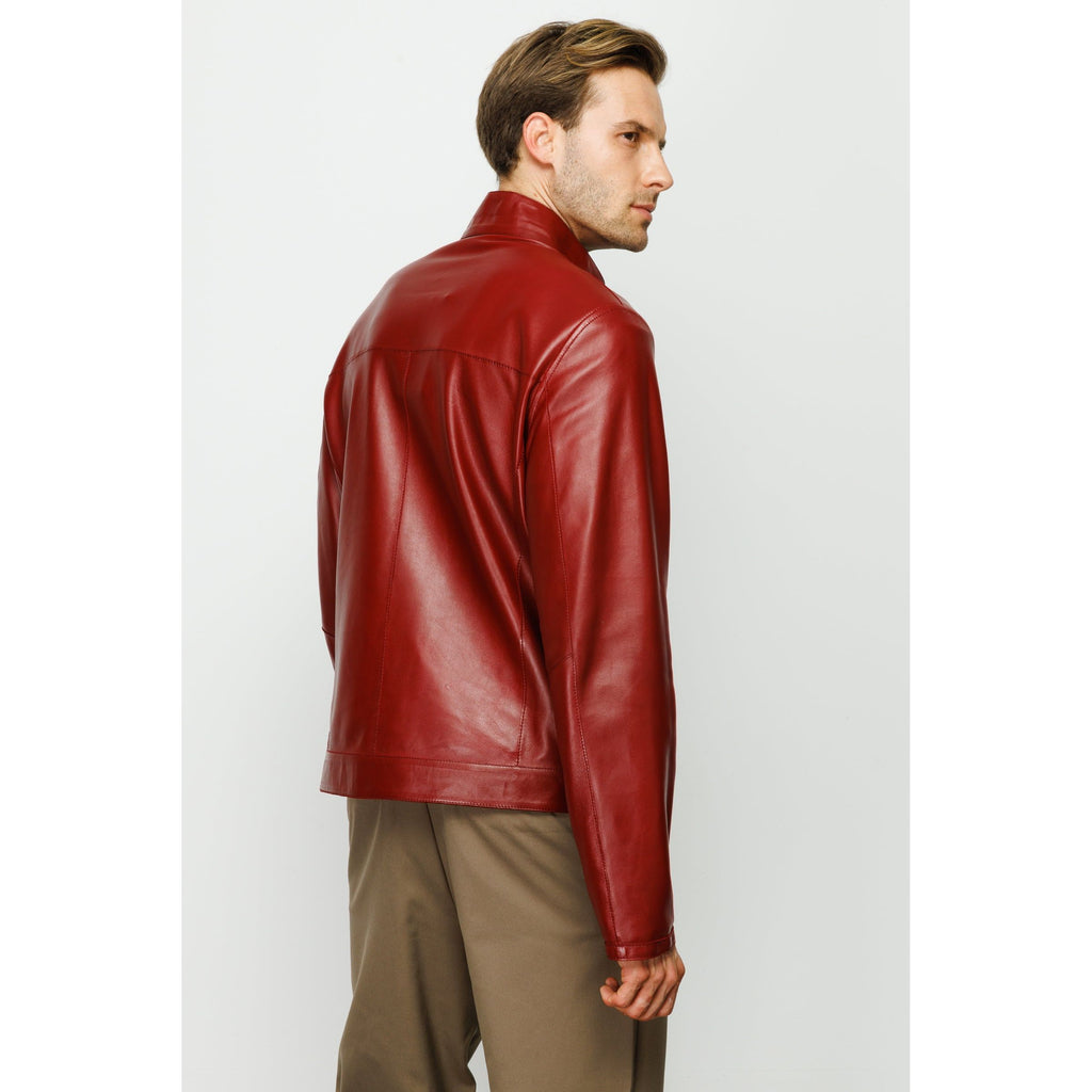 The Del Rio Burgundy Leather Men Jacket