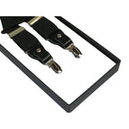 ELEGANT Suspenders Clip on and Button Option for Slacks or Suit Pants Black