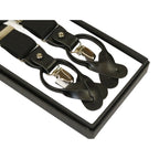 ELEGANT Suspenders Clip on and Button Option for Slacks or Suit Pants Black
