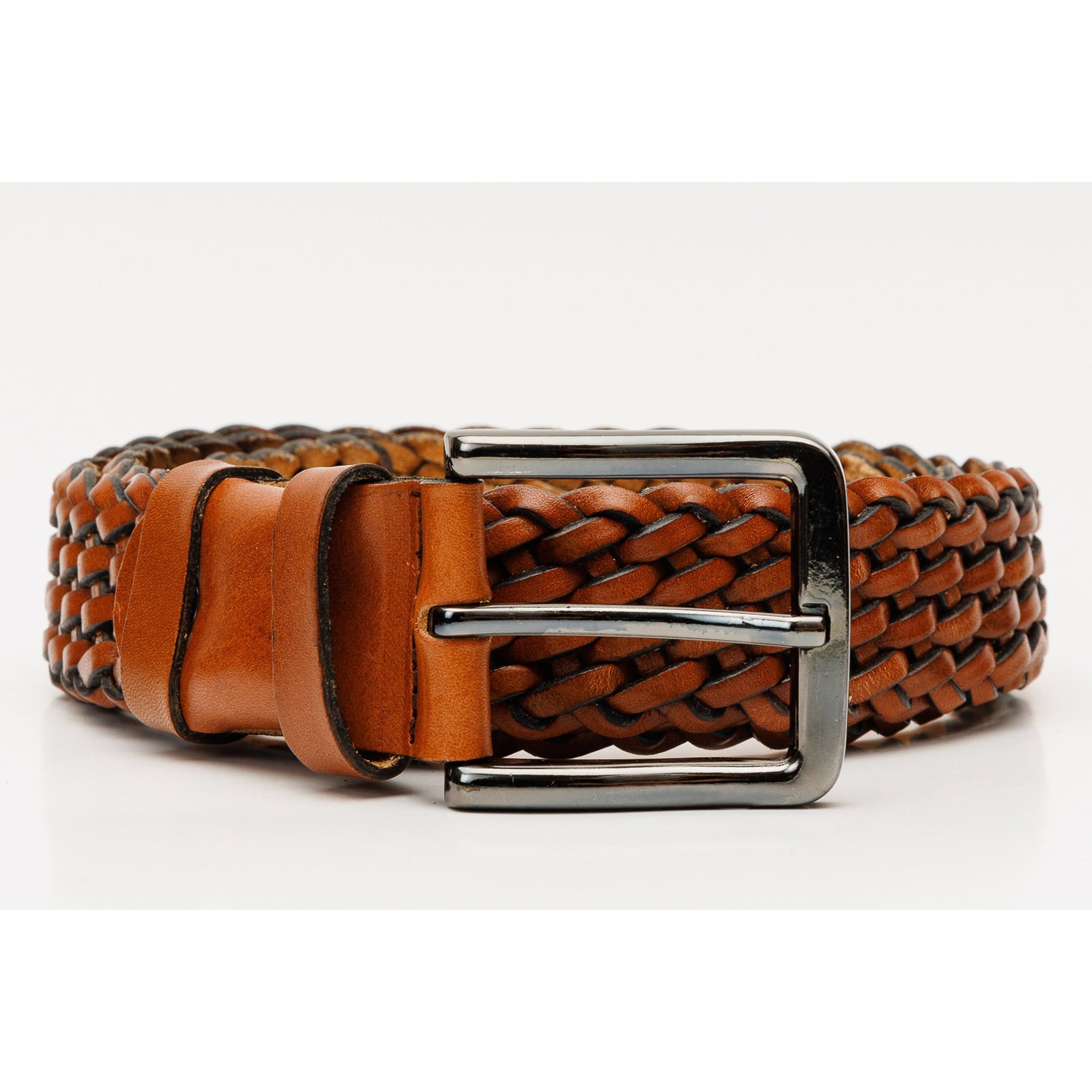 The Mclean Woven Brown Leather Belt