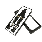 ELEGANT Suspenders Clip on and Button Option for Slacks or Suit Pants Black
