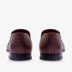 Vinci The Bethesda Burgundy Pyhtn Skin Leather Tassel Loafer Men Shoes