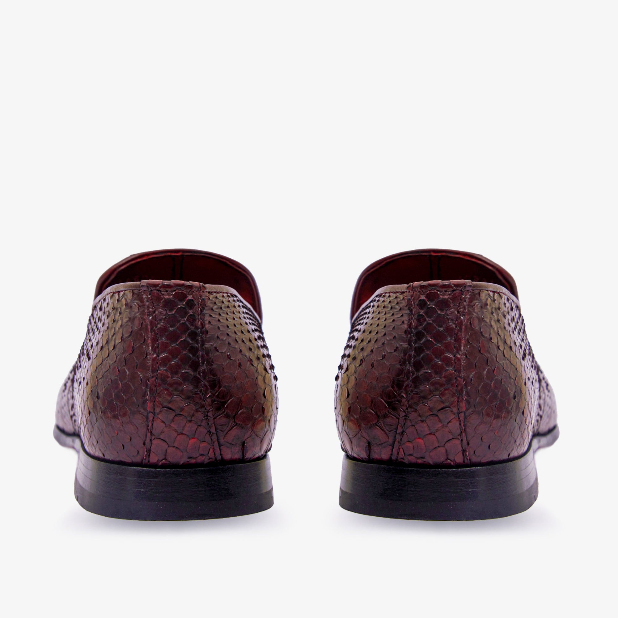 Vinci The Bethesda Burgundy Pyhtn Skin Leather Tassel Loafer Men Shoes