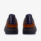 The Adler Snake Skin Tan & Navy Men Sneaker