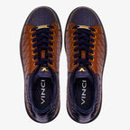 The Adler Snake Skin Tan & Navy Men Sneaker