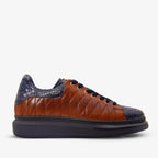 The Adler Snake Skin Tan & Navy Men Sneaker
