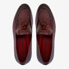 Vinci The Bethesda Burgundy Pyhtn Skin Leather Tassel Loafer Men Shoes