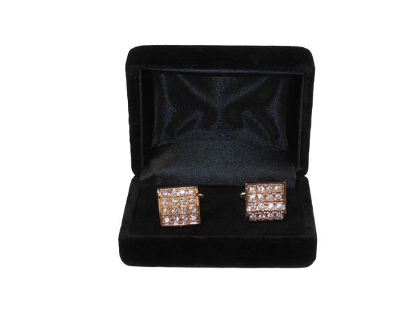 Men's Fashion Cufflinks By J.Valintin Silver/Gold Plated With Crystals JVC-15