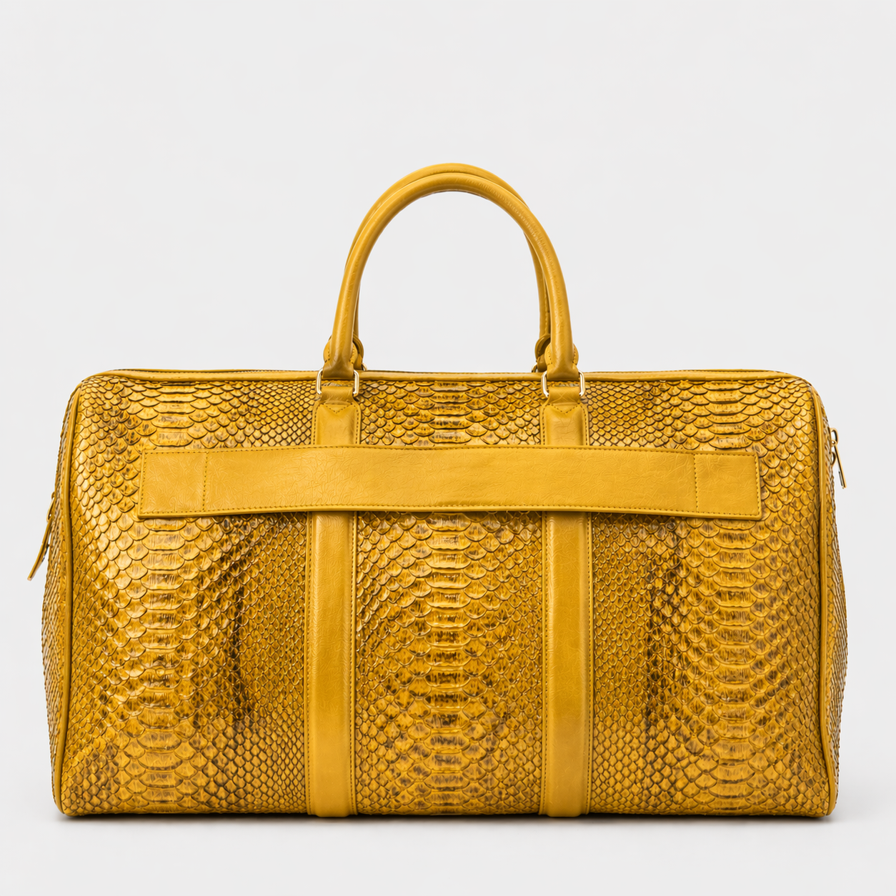 The Velar Yellow  Hand-Painted Python Leather Weekender Bag