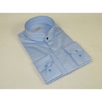 Mens CEREMONIA AVM Turkey Cotton Banded Minister Shirt Angelino-35420 Sky Blue