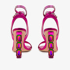 The Torola Fuchsia Stony Heel Leather Women Sandal Final Sale!