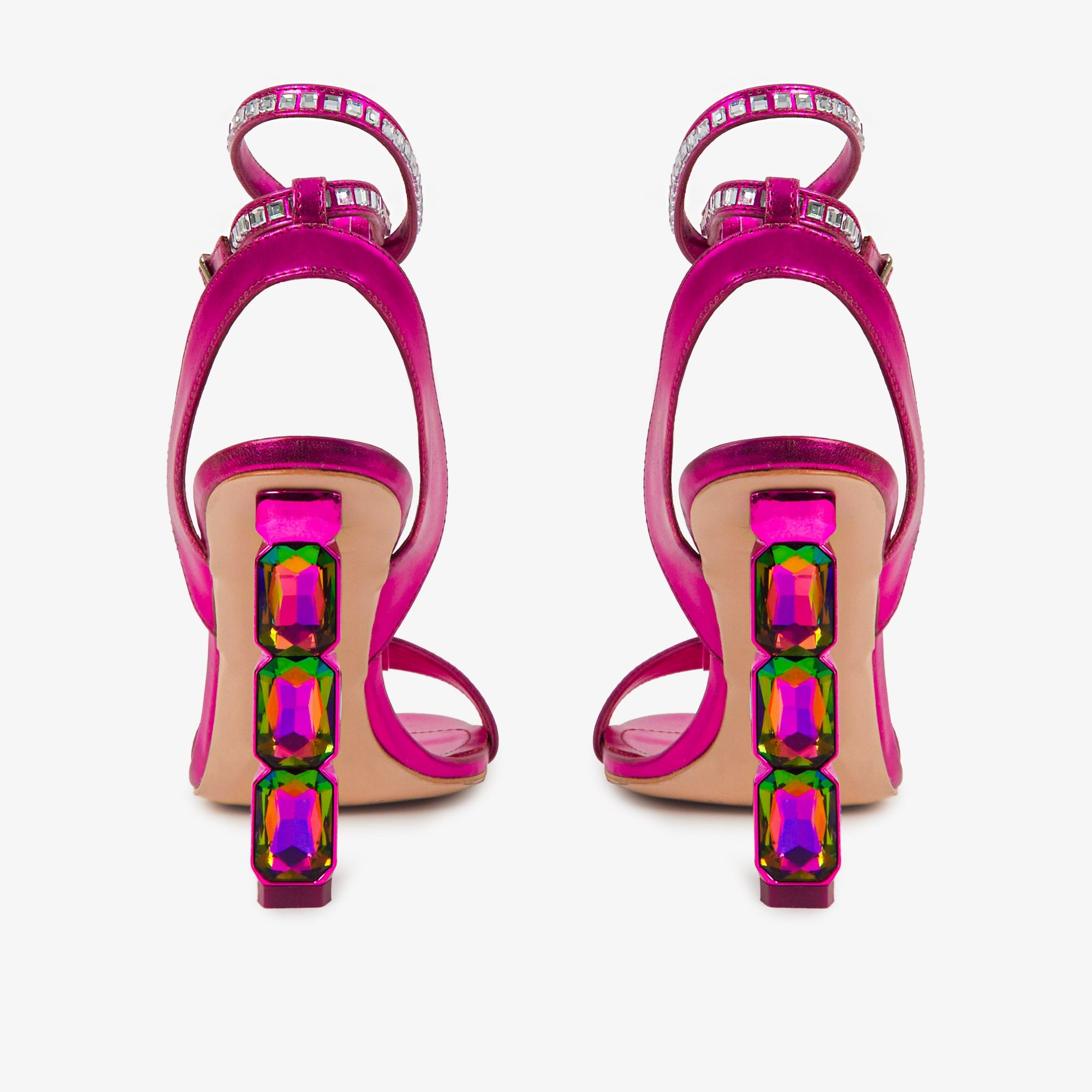 The Torola Fuchsia Stony Heel Leather Women Sandal Final Sale!
