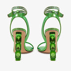 The Torola Green Stony Heel Leather Women Sandal Final Sale!