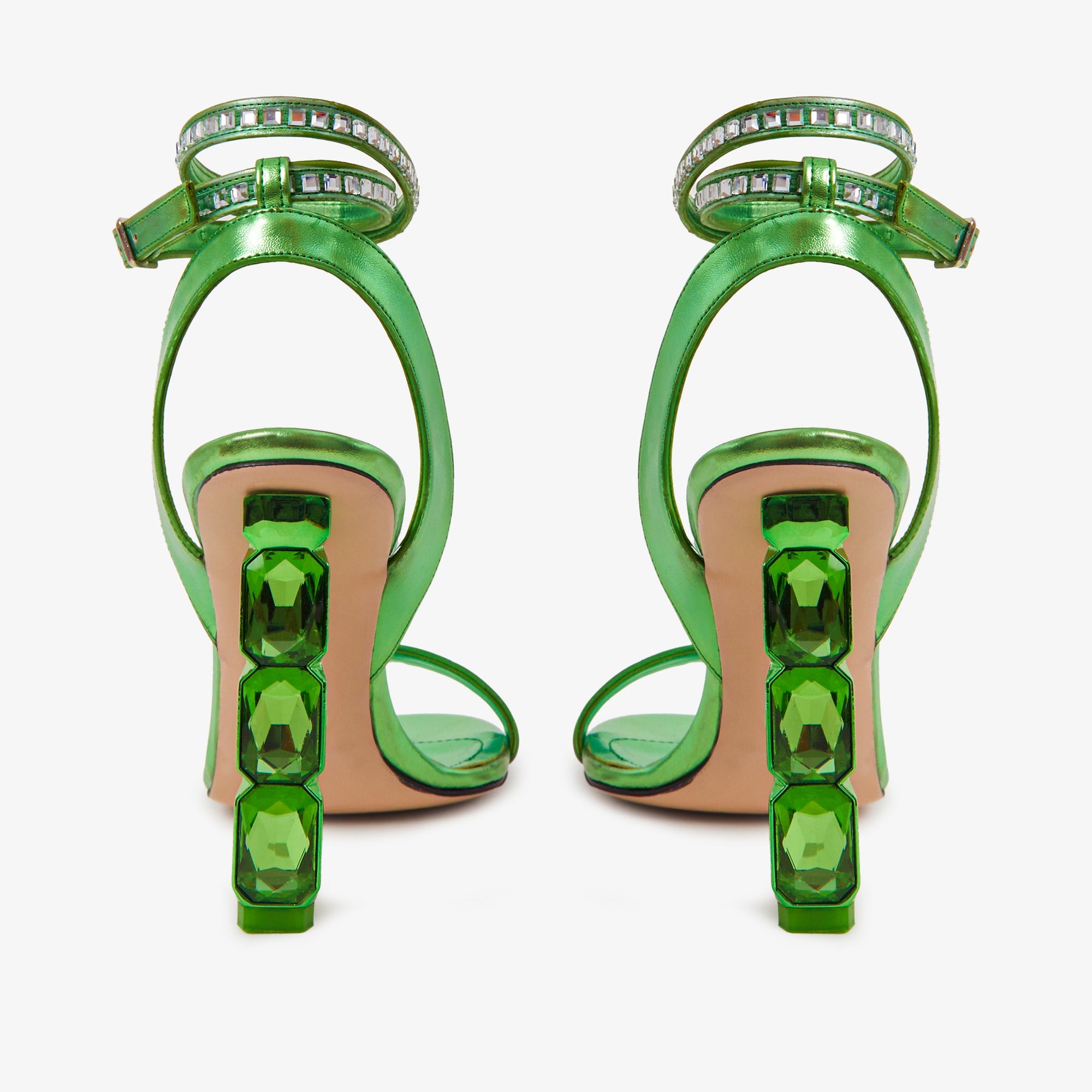 The Torola Green Stony Heel Leather Women Sandal Final Sale!