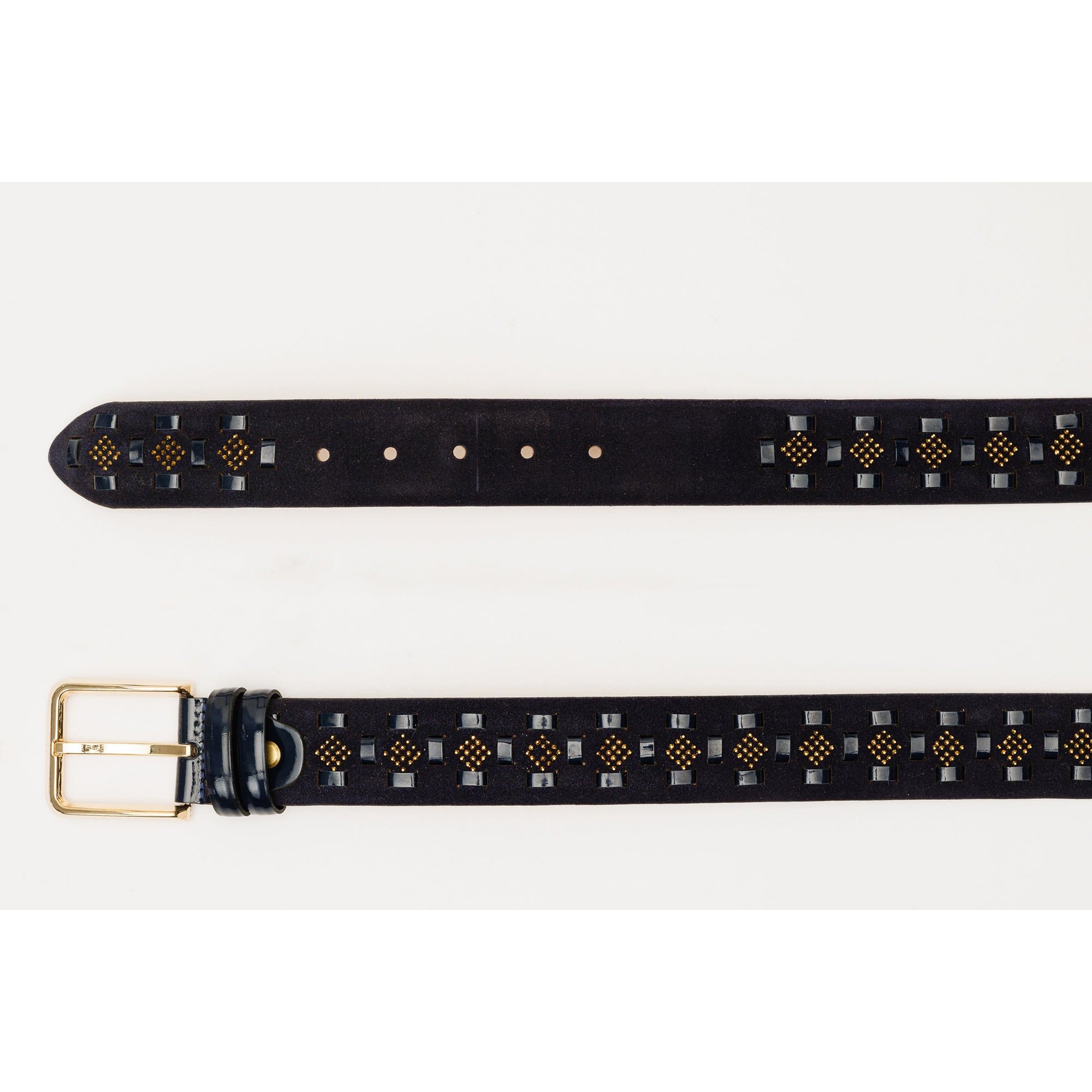 The Vicino Navy Leather Belt