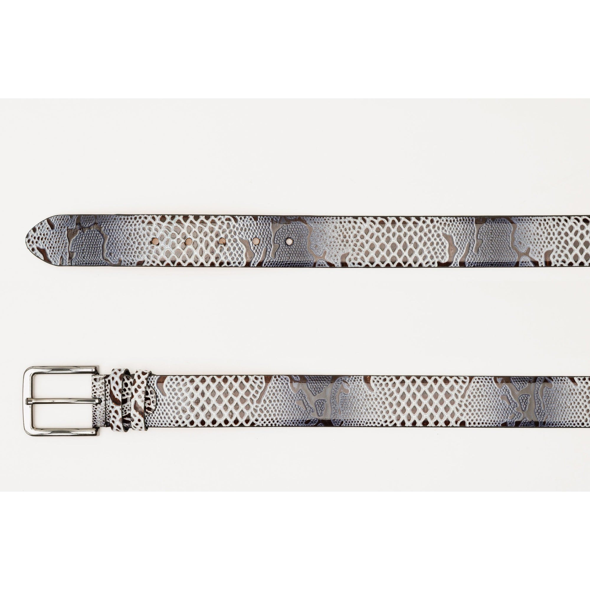 The Milano Black/White Leather Belt Limited Edition