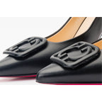 Vinci The Maneadero Black Leather Pump Fuchsia Sole Women Shoes