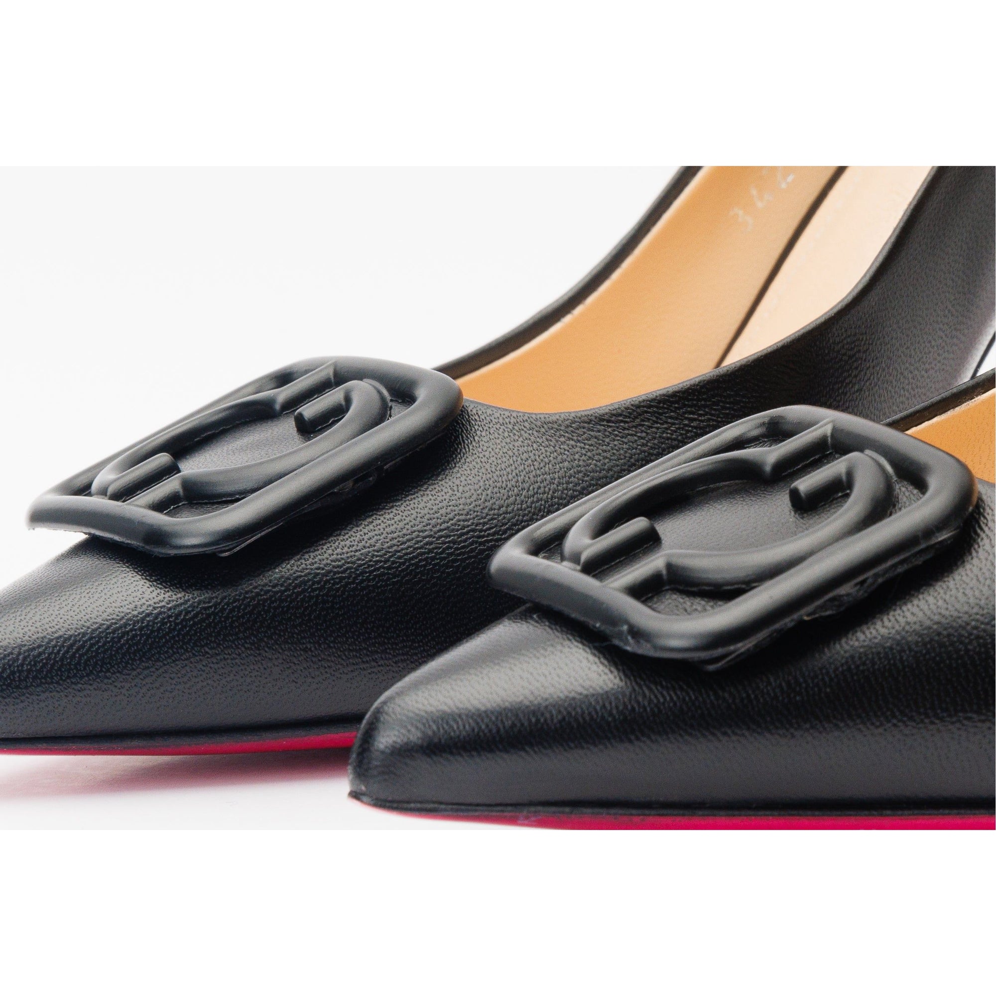 Vinci The Maneadero Black Leather Pump Fuchsia Sole Women Shoes