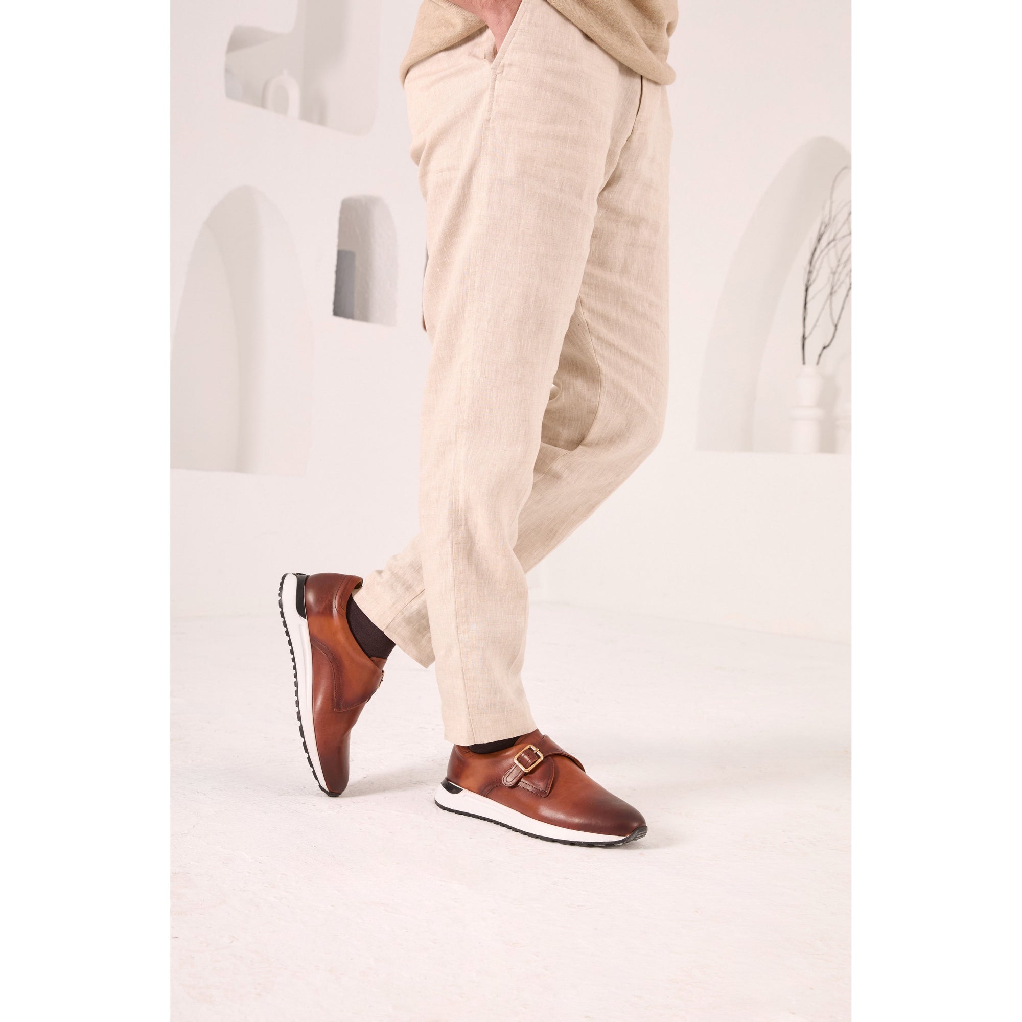 The Torino Tan Leather Men Sneaker