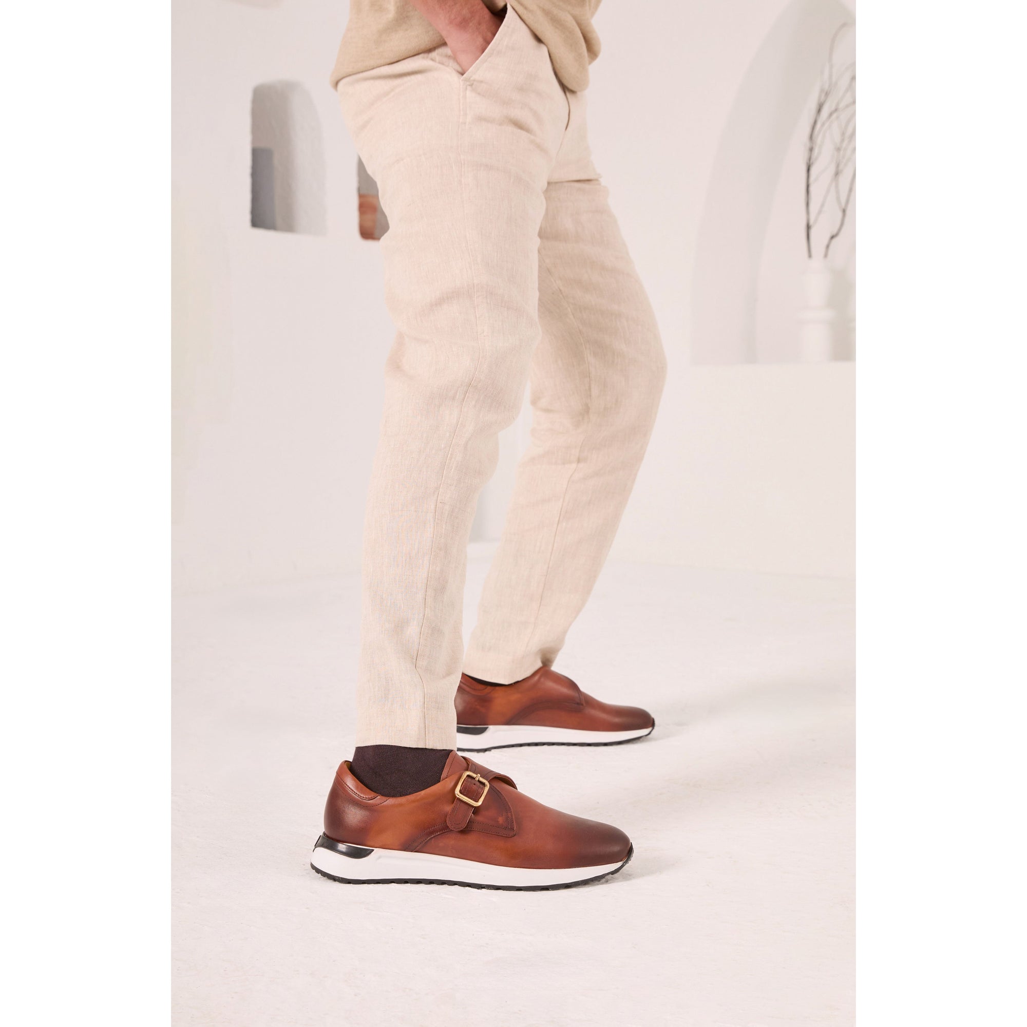The Torino Tan Leather Men Sneaker