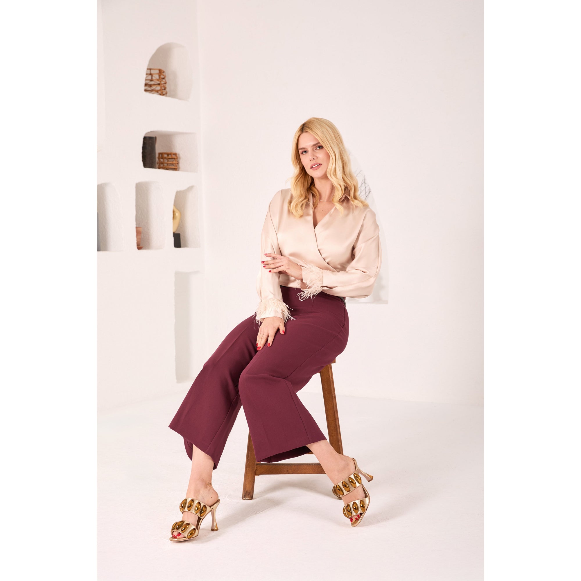 The Eclipse Gold Leather Women Sandal