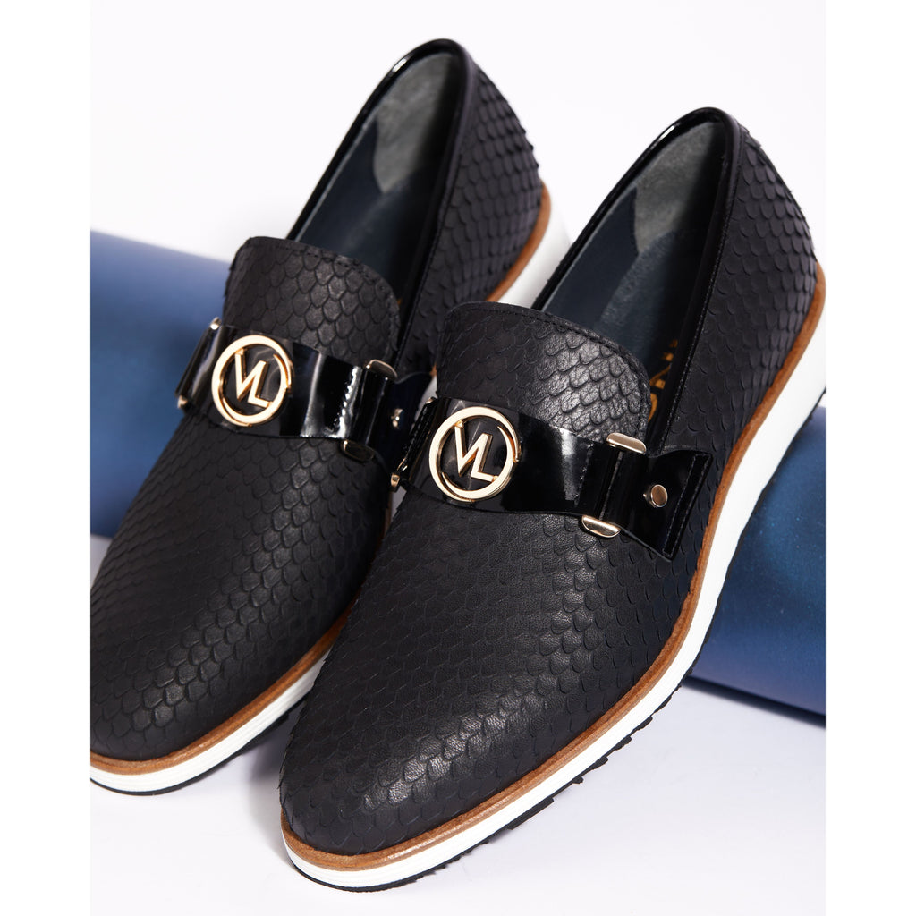 The Legacy Black Leather Men Casual Loafer Shoe