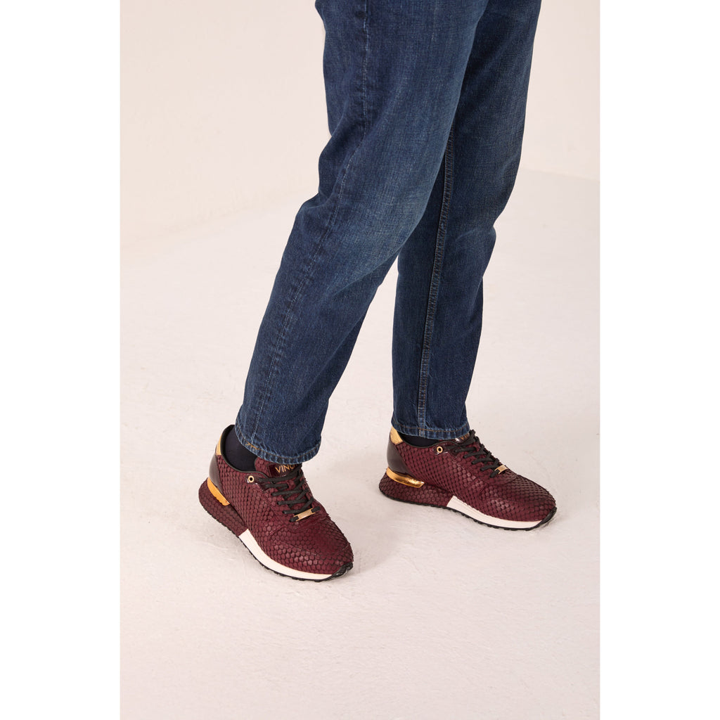 Vinci The Majesty Burgundy Leather Men Fashion Sneaker
