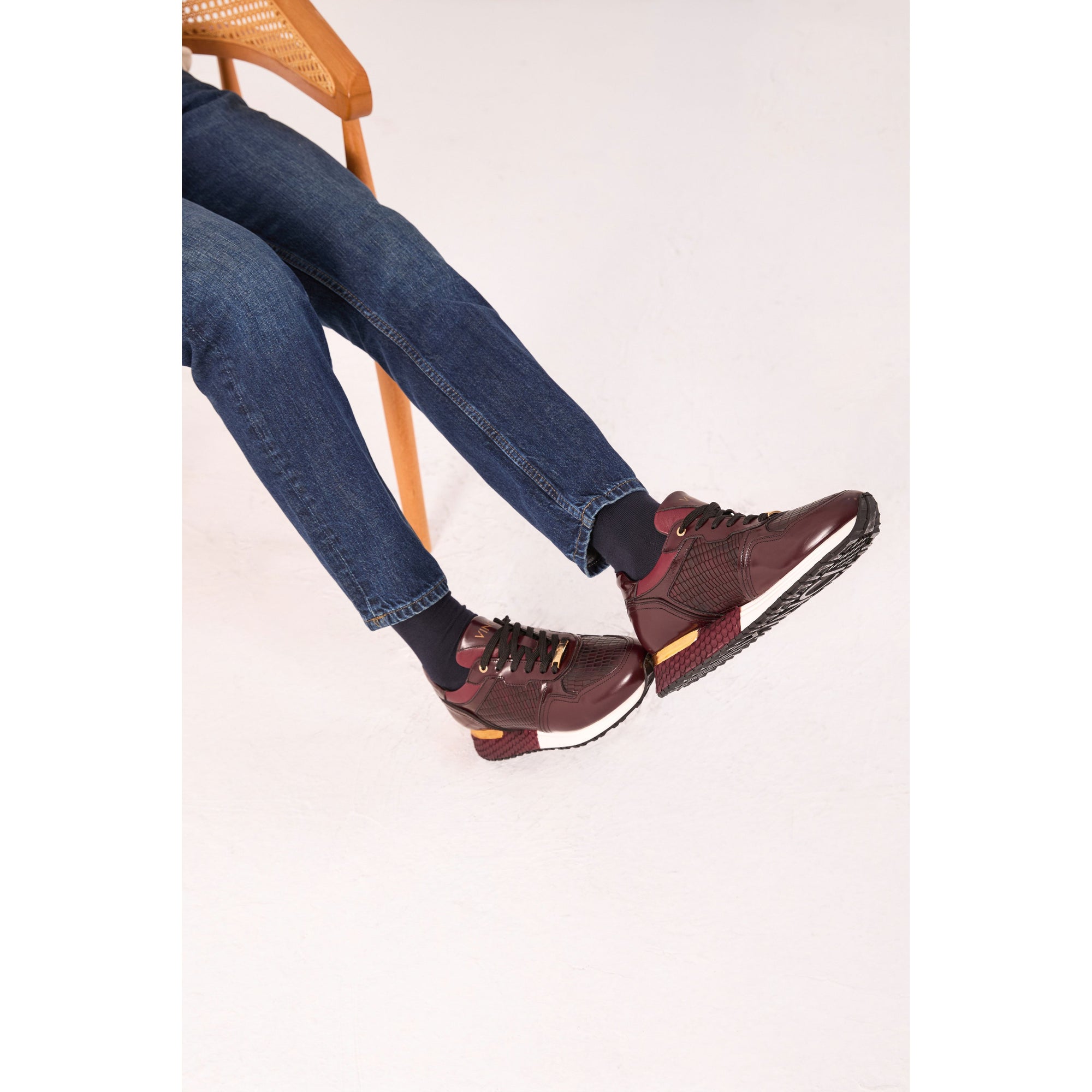 The Empire Burgundy Leather Men Sneaker