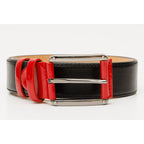 The Maratea Black & Red Leather Belt
